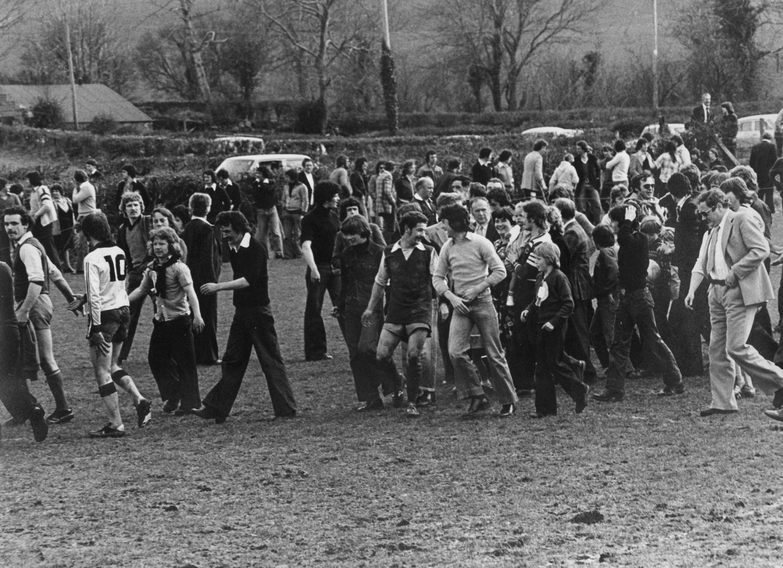 Joe Russell scoring in the 1979 Harry Clarke Cup final