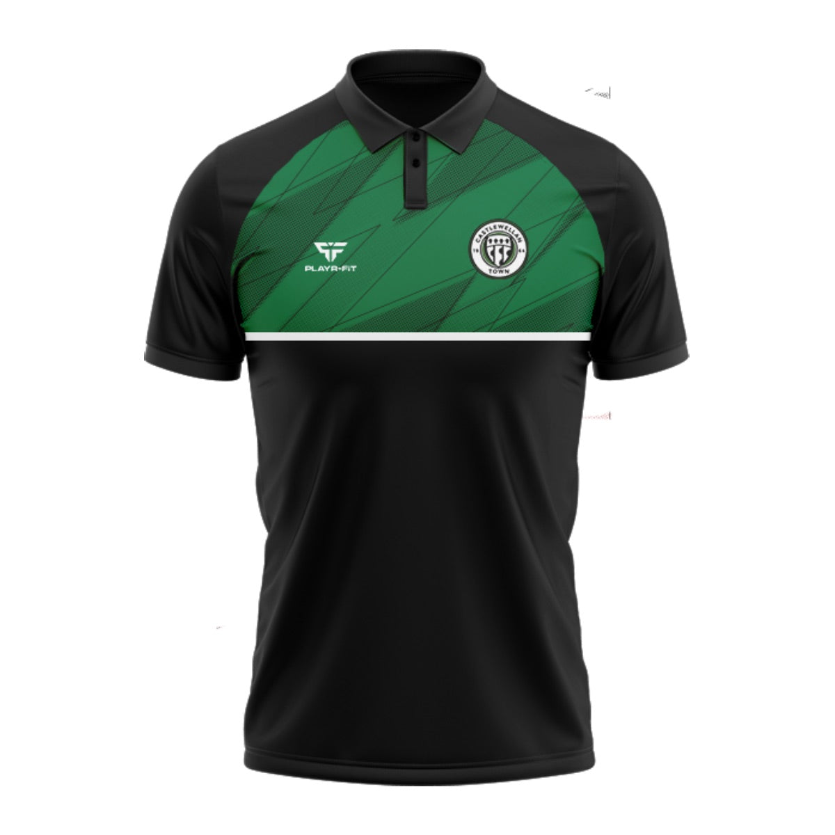 Polo Sublimated Panel (Black/Green) - Kids